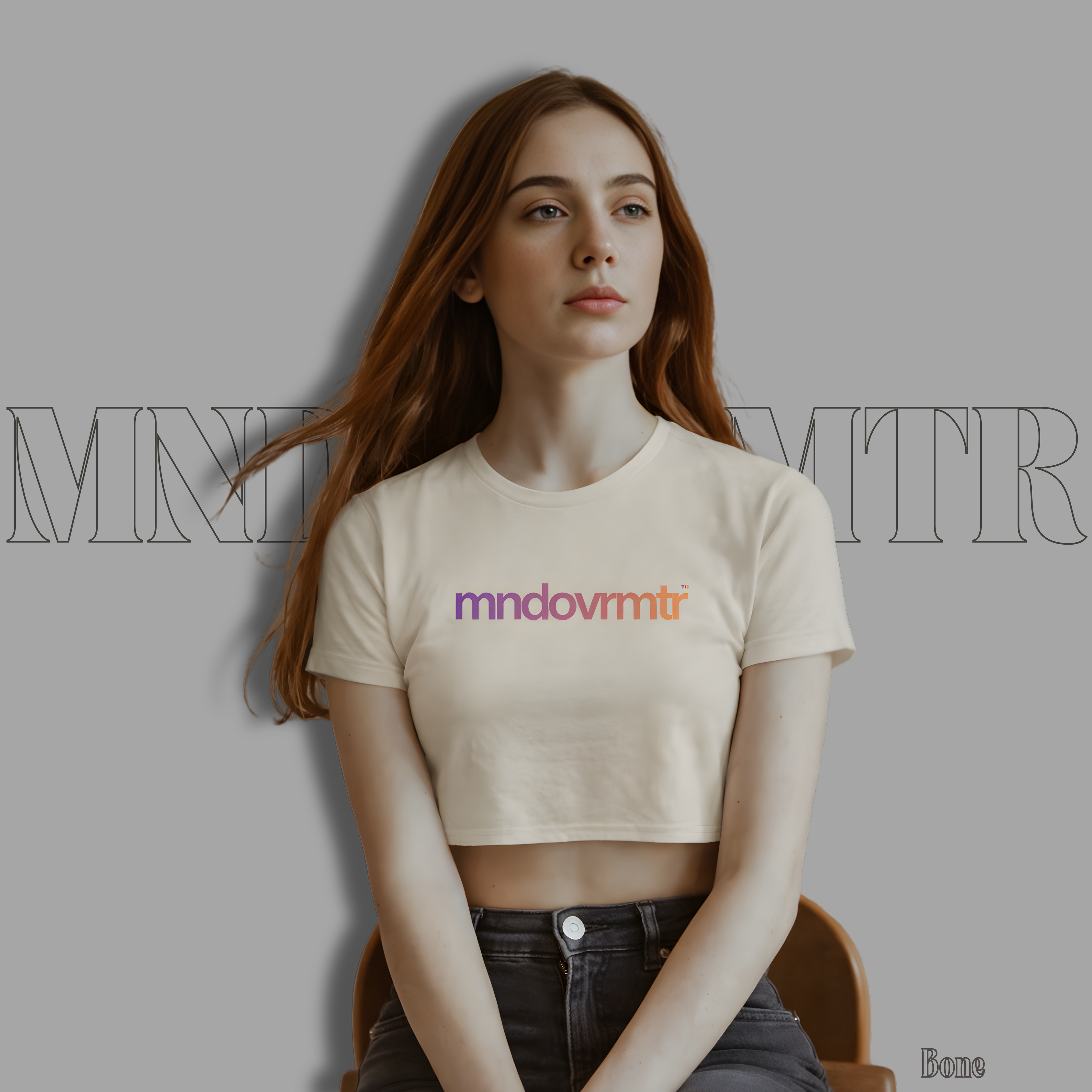 MNDOVRMTR Gradient Crop Tee - Mind Over Matter Motivational Shirt