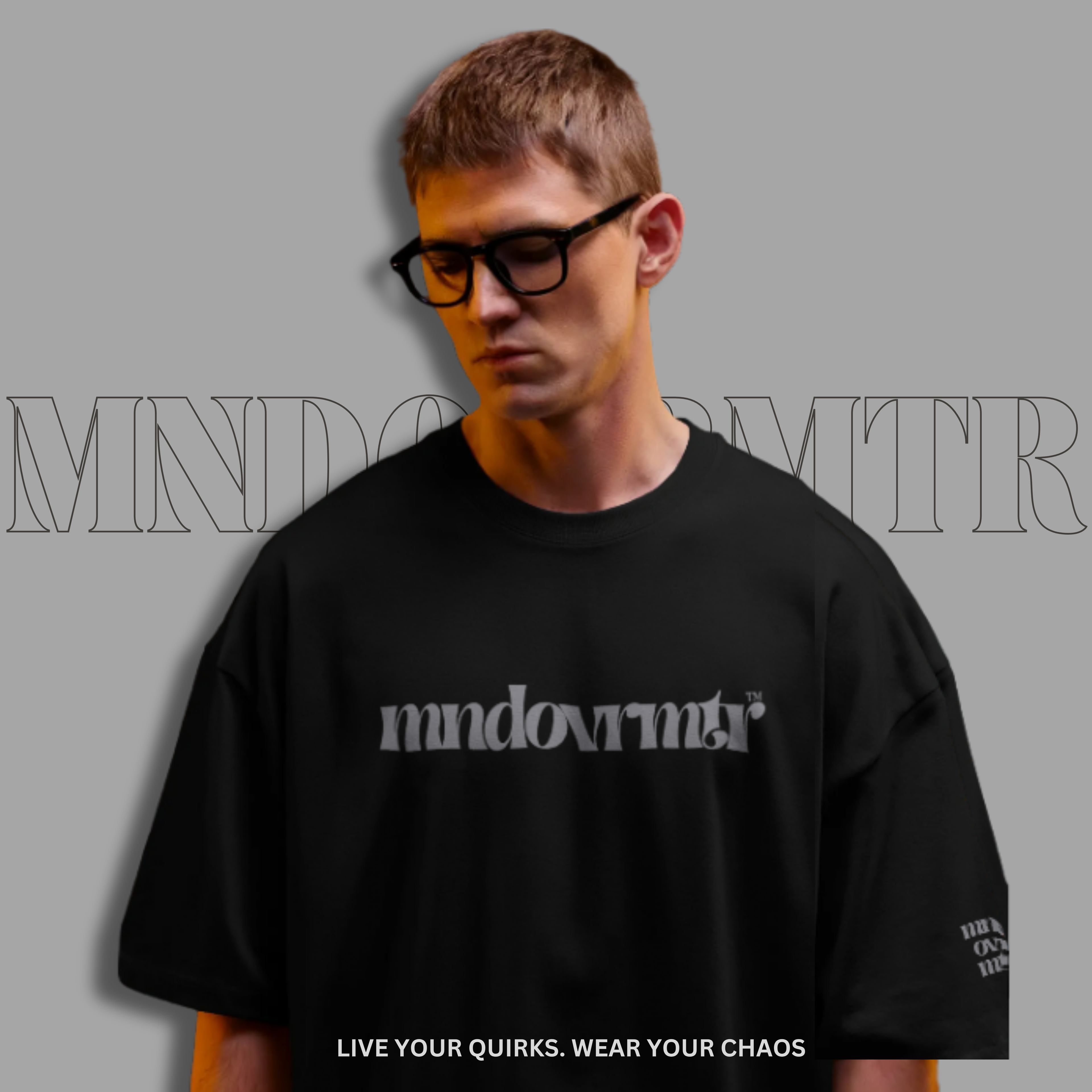 MNDOVRMTR™ Rise Beyond Every Doubt unisex shirt in black - mind over matter serif logo