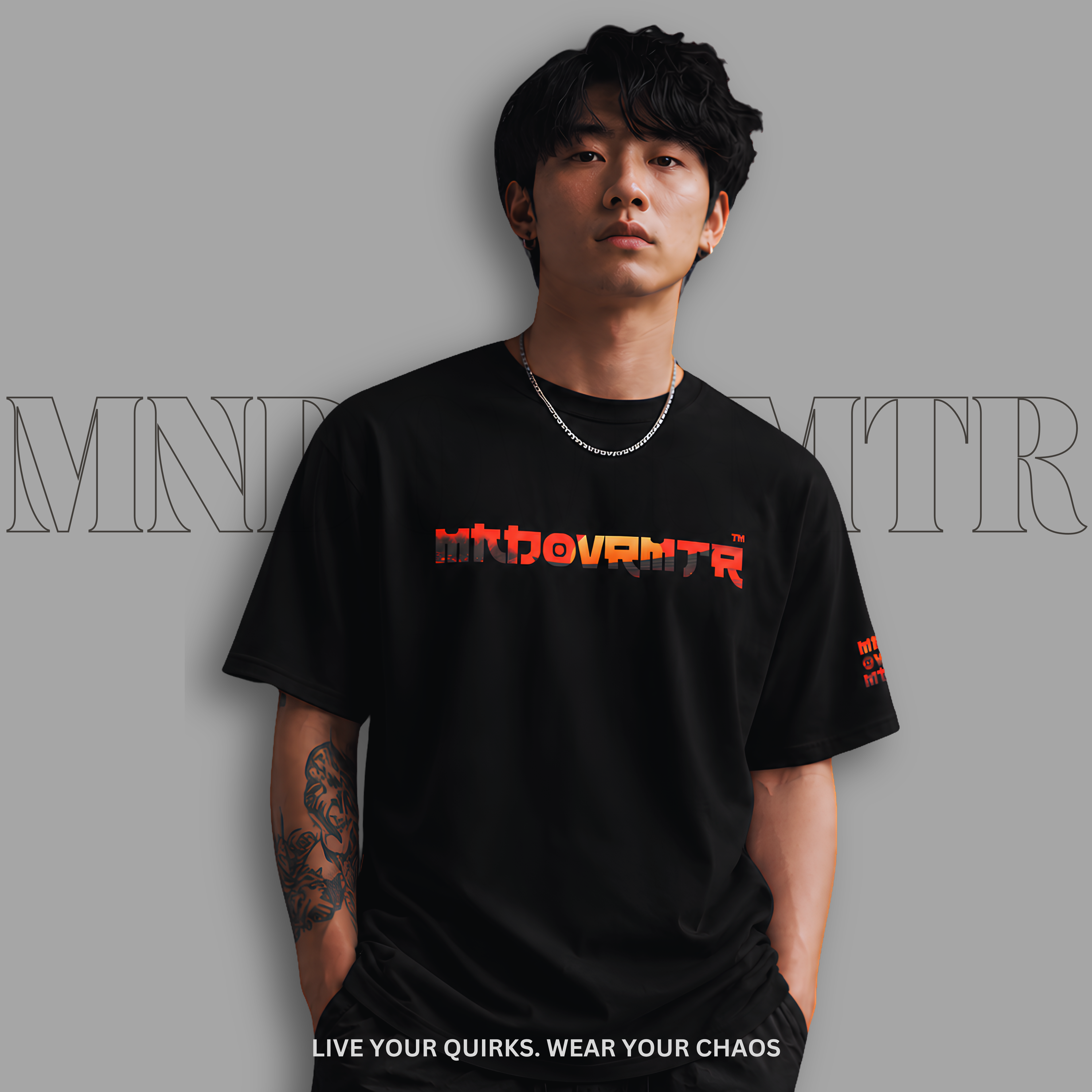 MNDOVRMTR™ Rise Beyond Every Doubt t-shirt in black - Japanese streetwear graphic tee