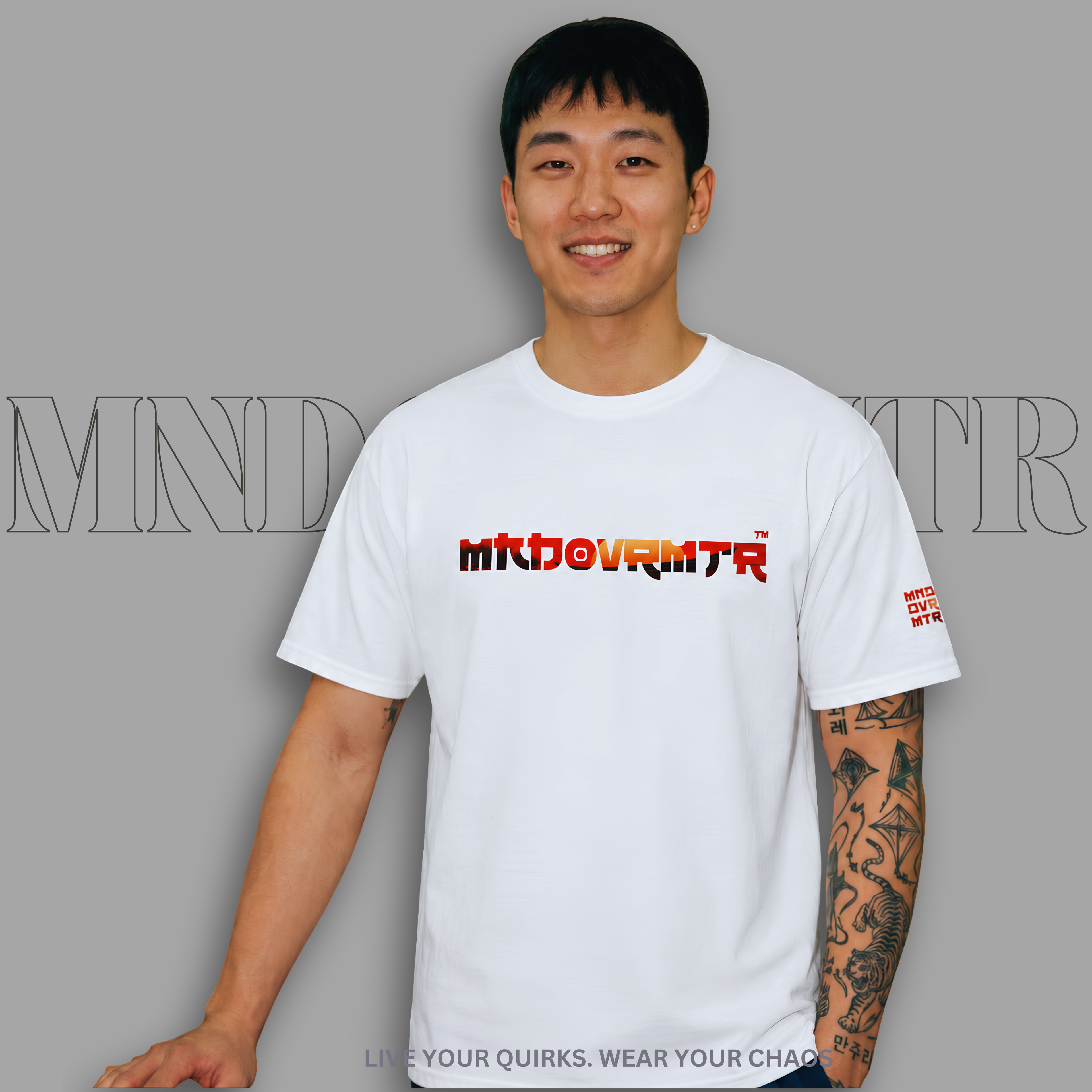 MNDOVRMTR™ Rise Beyond Every Doubt t-shirt in white - Japanese streetwear graphic tee