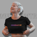 MNDOVRMTR™ gradient crop tee in black - motivational streetwear crop top