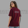 MNDOVRMTR™ 100% cotton t-shirt in maroon - mind over matter back print