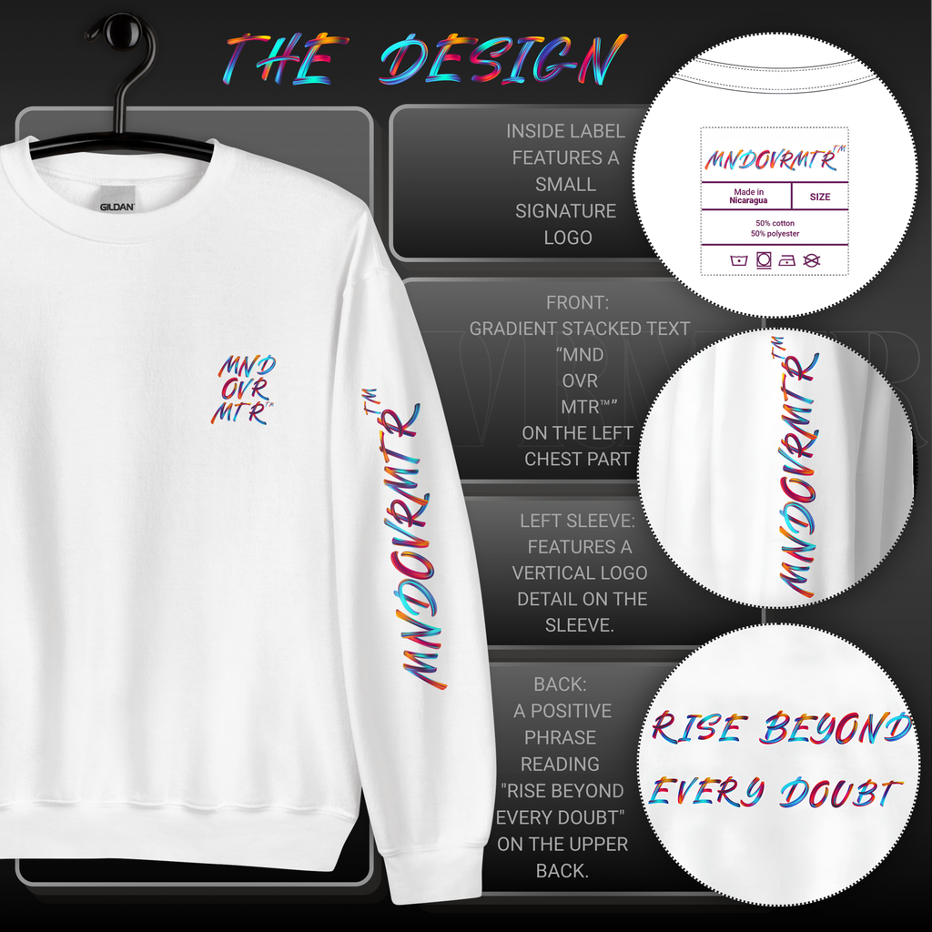 MNDOVRMTR™ unisex sweatshirt - product description and specs, streetwear crewneck