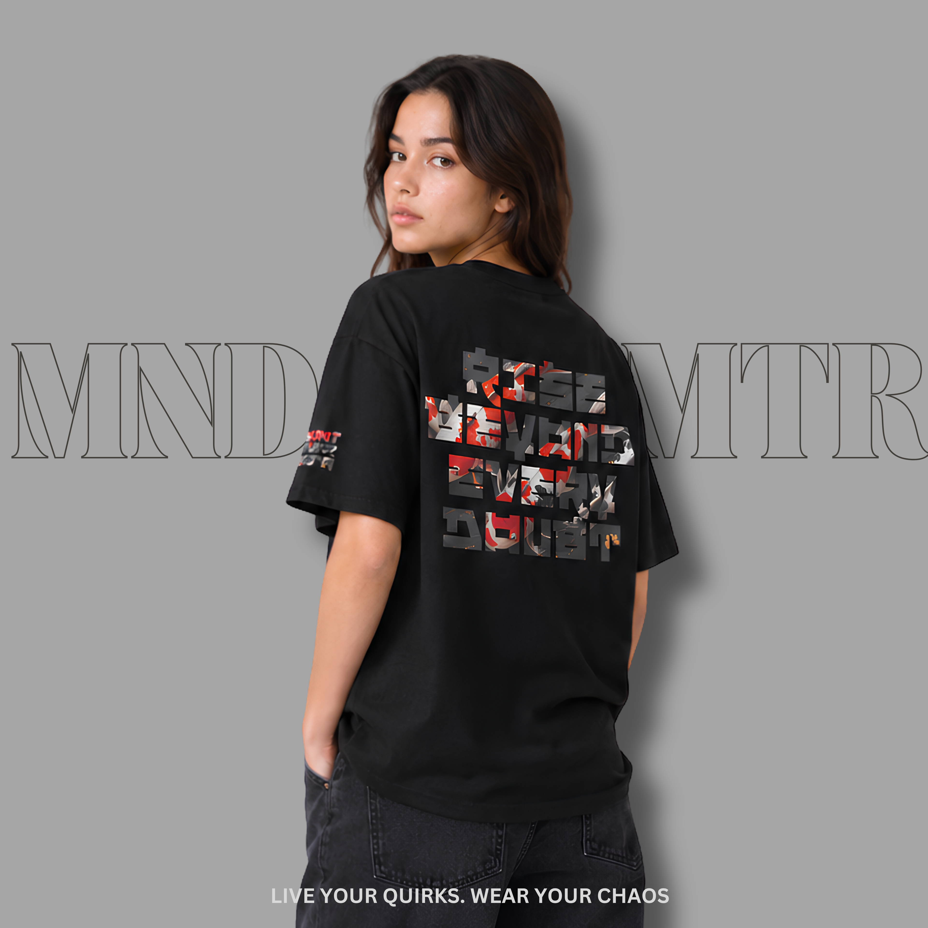 Mndovrmtr koi print tee - oversized fit streetwear, lifestyle photo