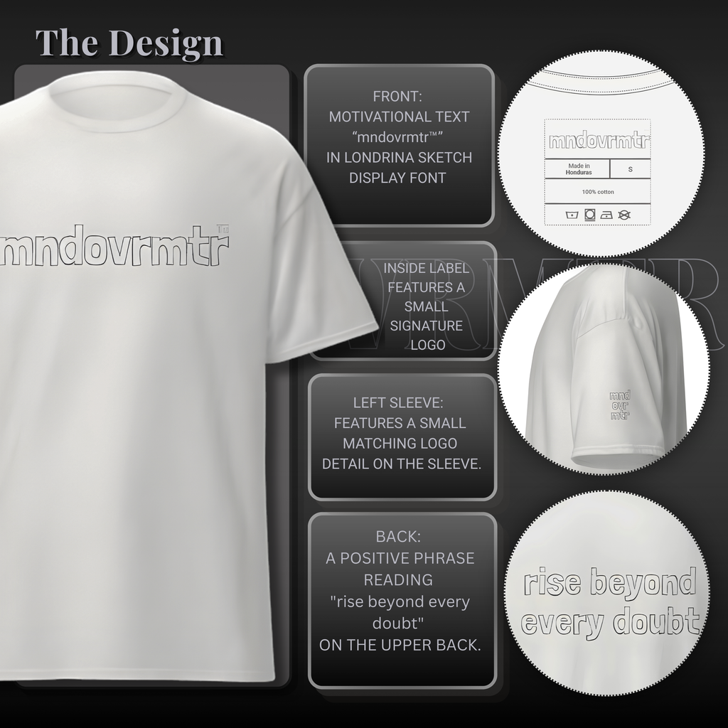 MNDOVRMTR™ minimalist t-shirt - product description and specs, 100% cotton streetwear tee