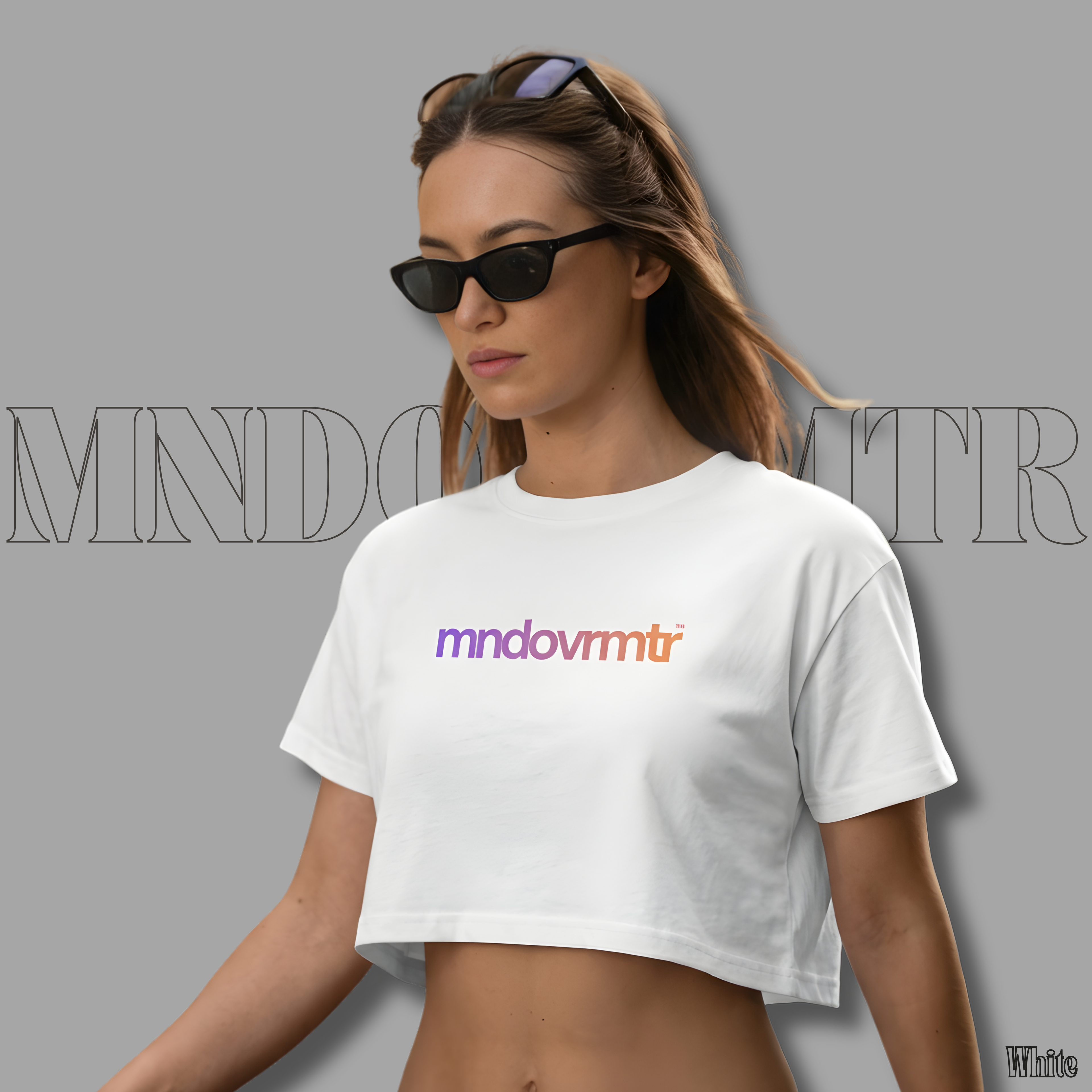 MNDOVRMTR Gradient Crop Tee - Mind Over Matter Motivational Shirt