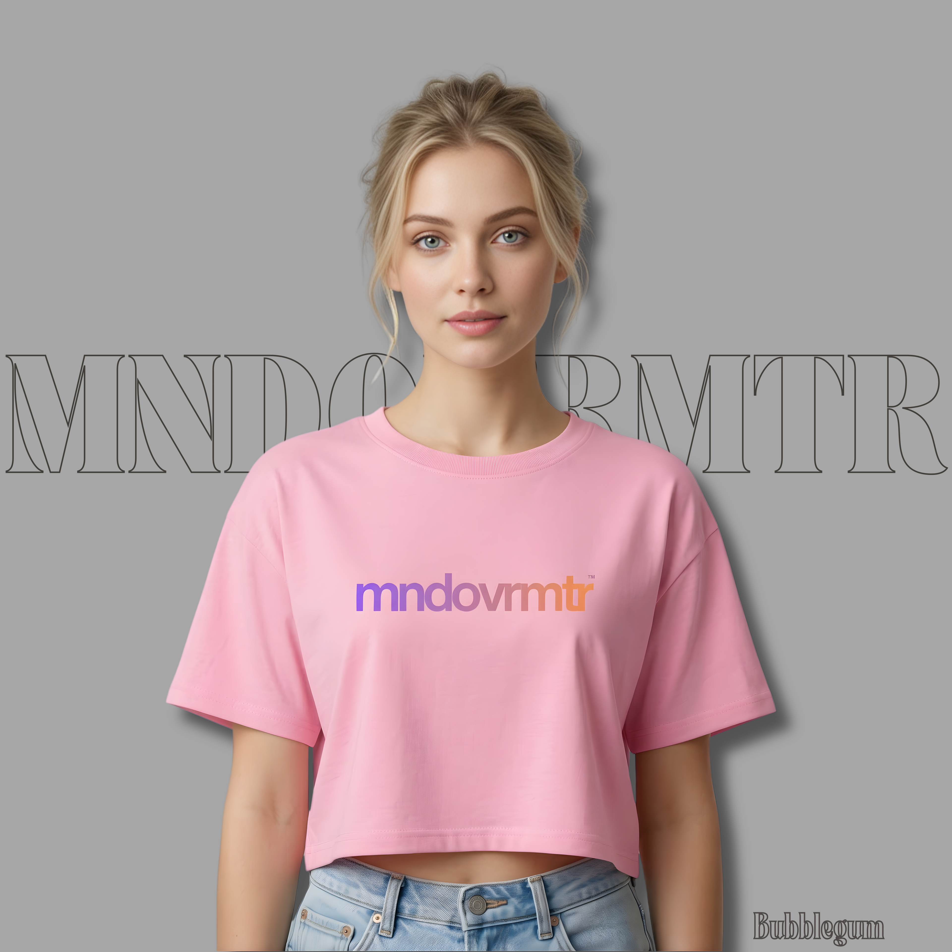 MNDOVRMTR Gradient Crop Tee - Mind Over Matter Motivational Shirt