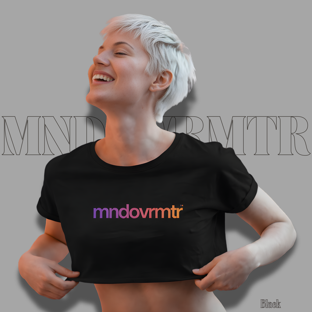 MNDOVRMTR Gradient Crop Tee - Mind Over Matter Motivational Shirt