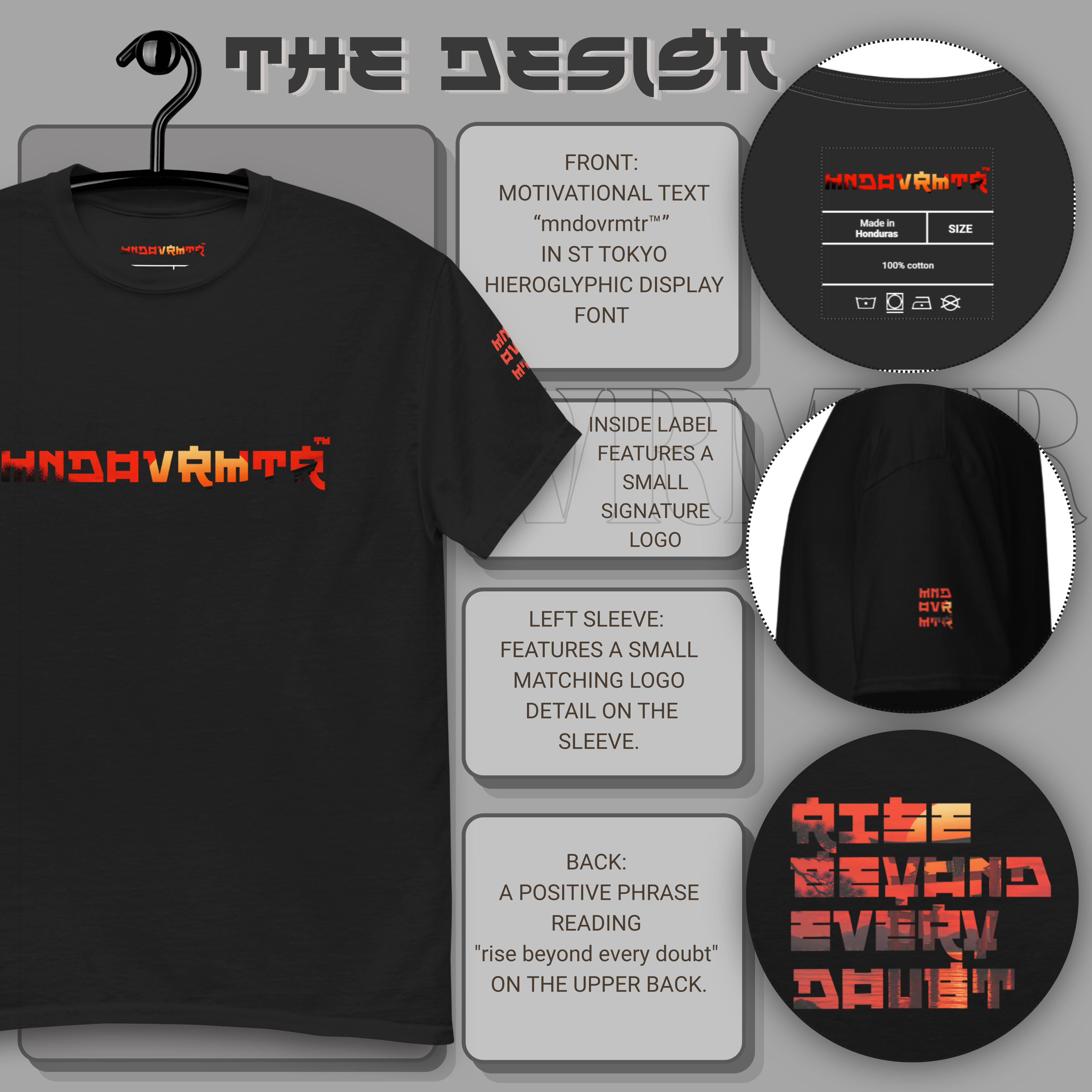 MNDOVRMTR "Rise Beyond Every Doubt" Unisex Graphic Streetwear T-Shirt