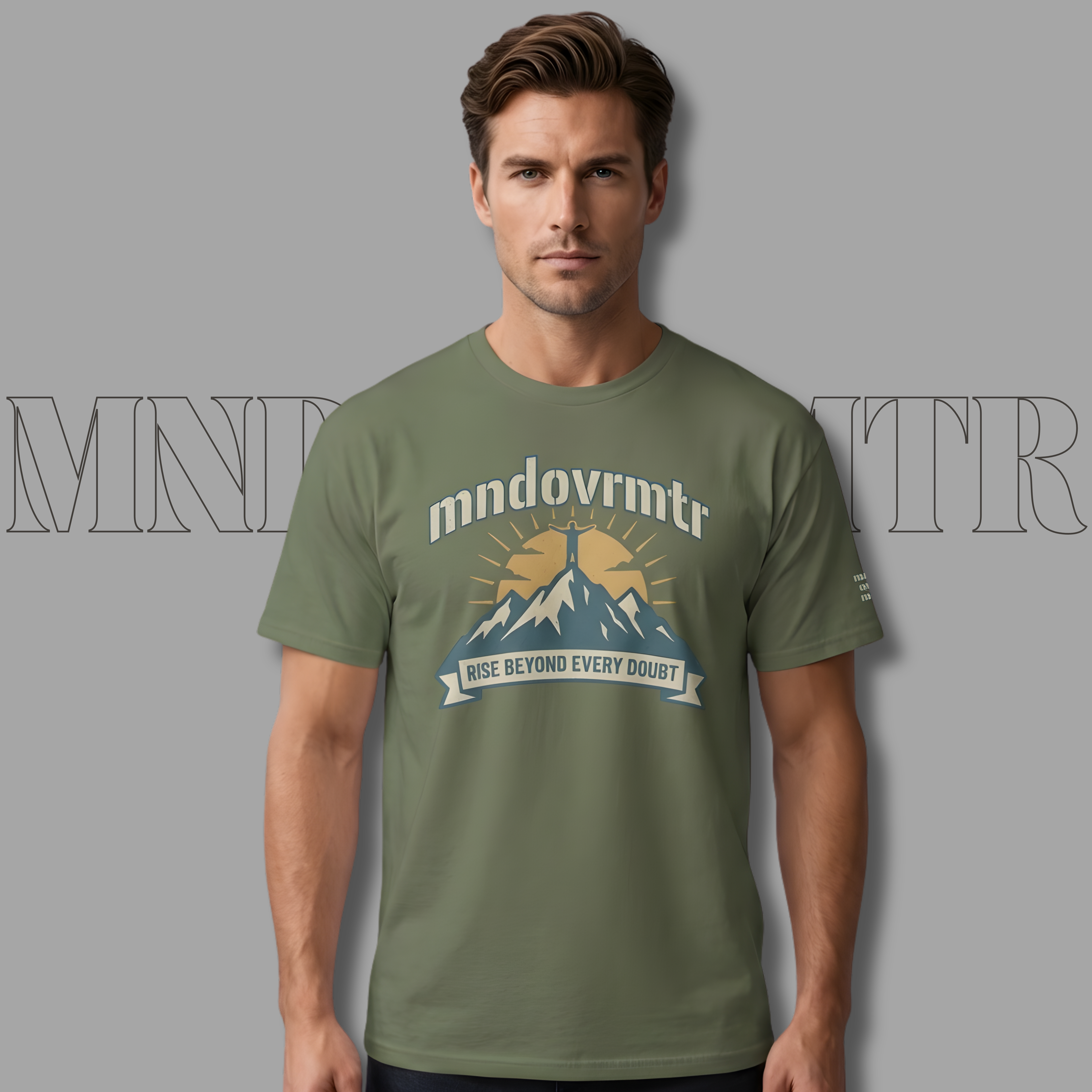 MNDOVRMTR™ Mountain Summit T-Shirt – Rise Beyond Every Doubt Motivational Outdoor Streetwear Tee