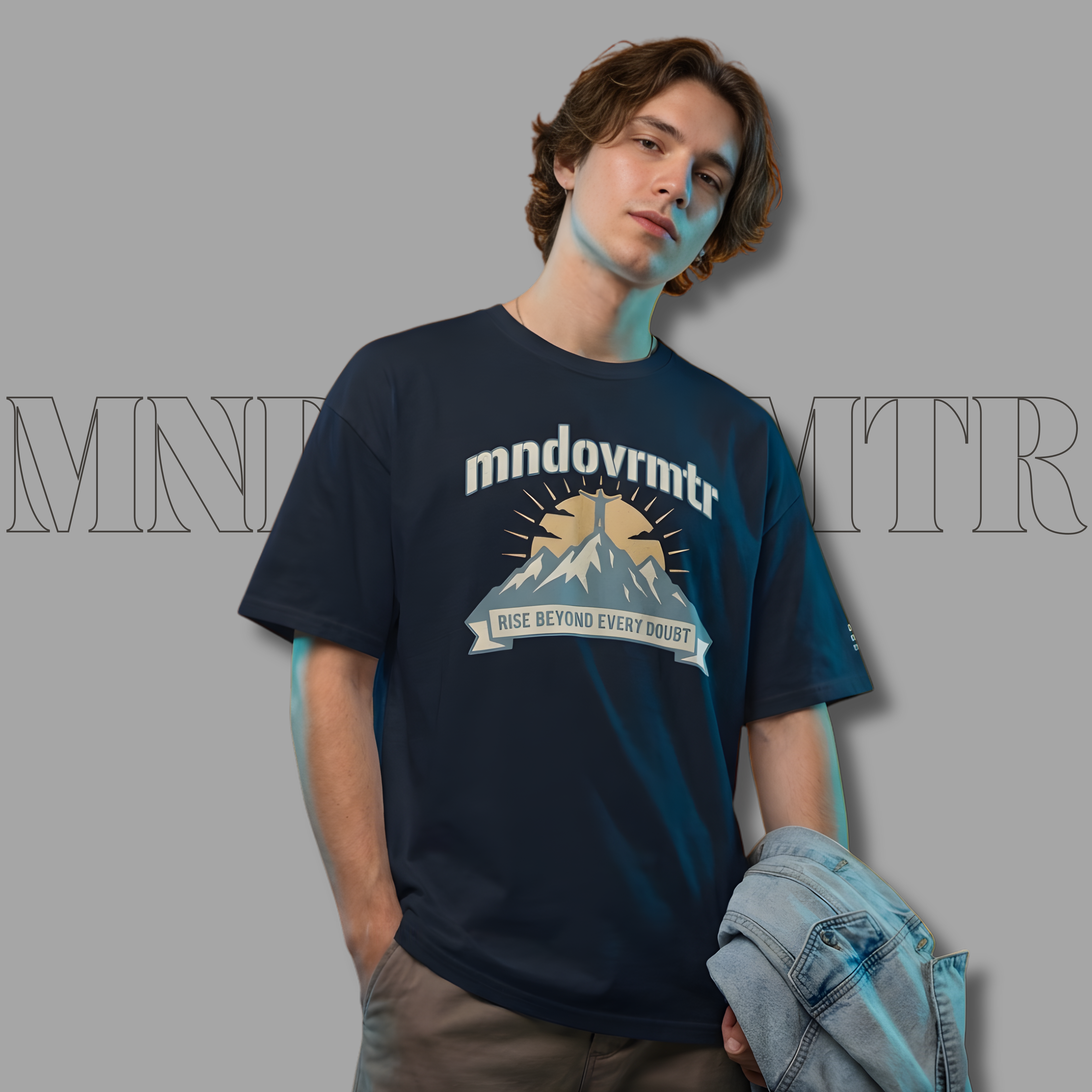 MNDOVRMTR™ Mountain Summit T-Shirt – Rise Beyond Every Doubt Motivational Outdoor Streetwear Tee