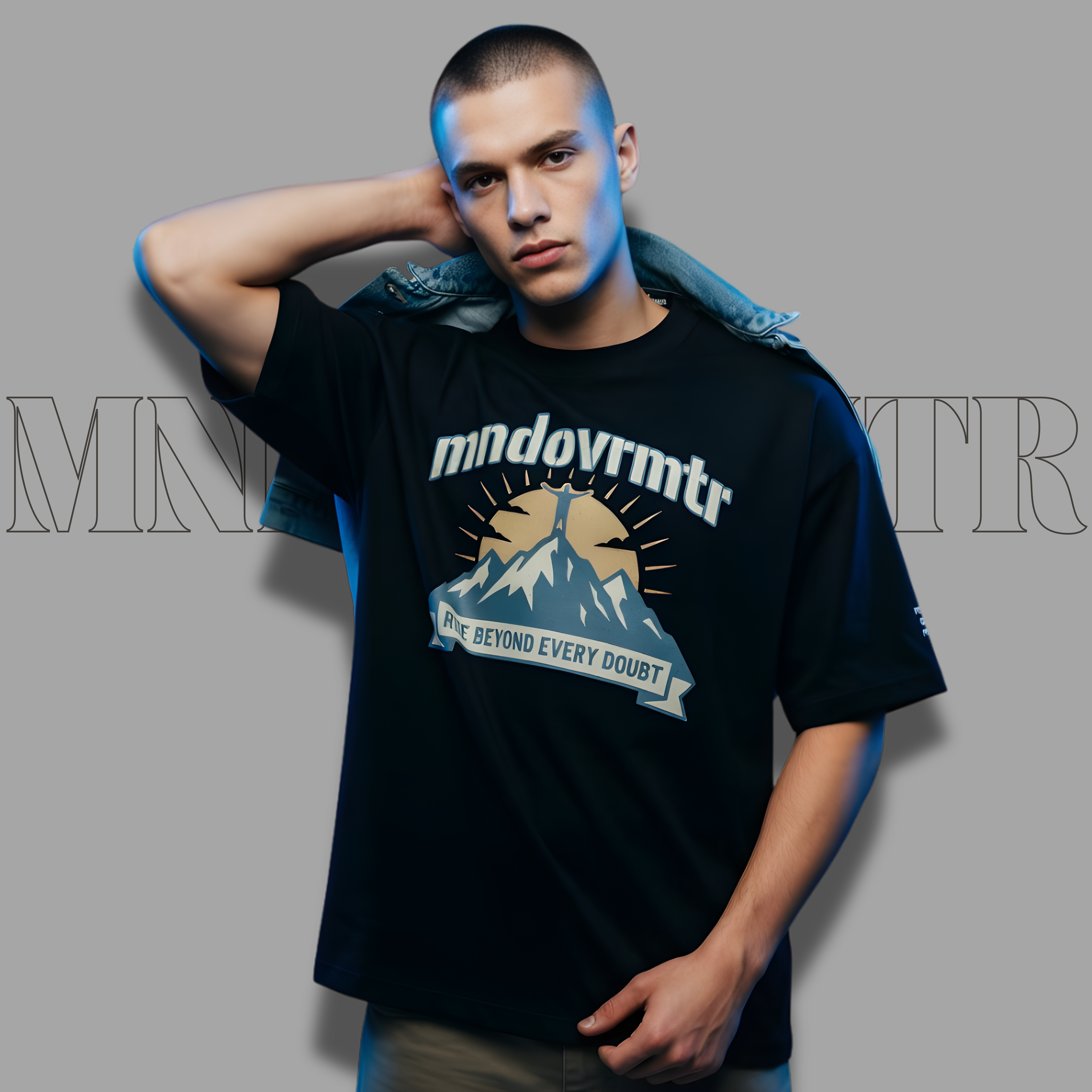 MNDOVRMTR™ Mountain Summit T-Shirt – Rise Beyond Every Doubt Motivational Outdoor Streetwear Tee