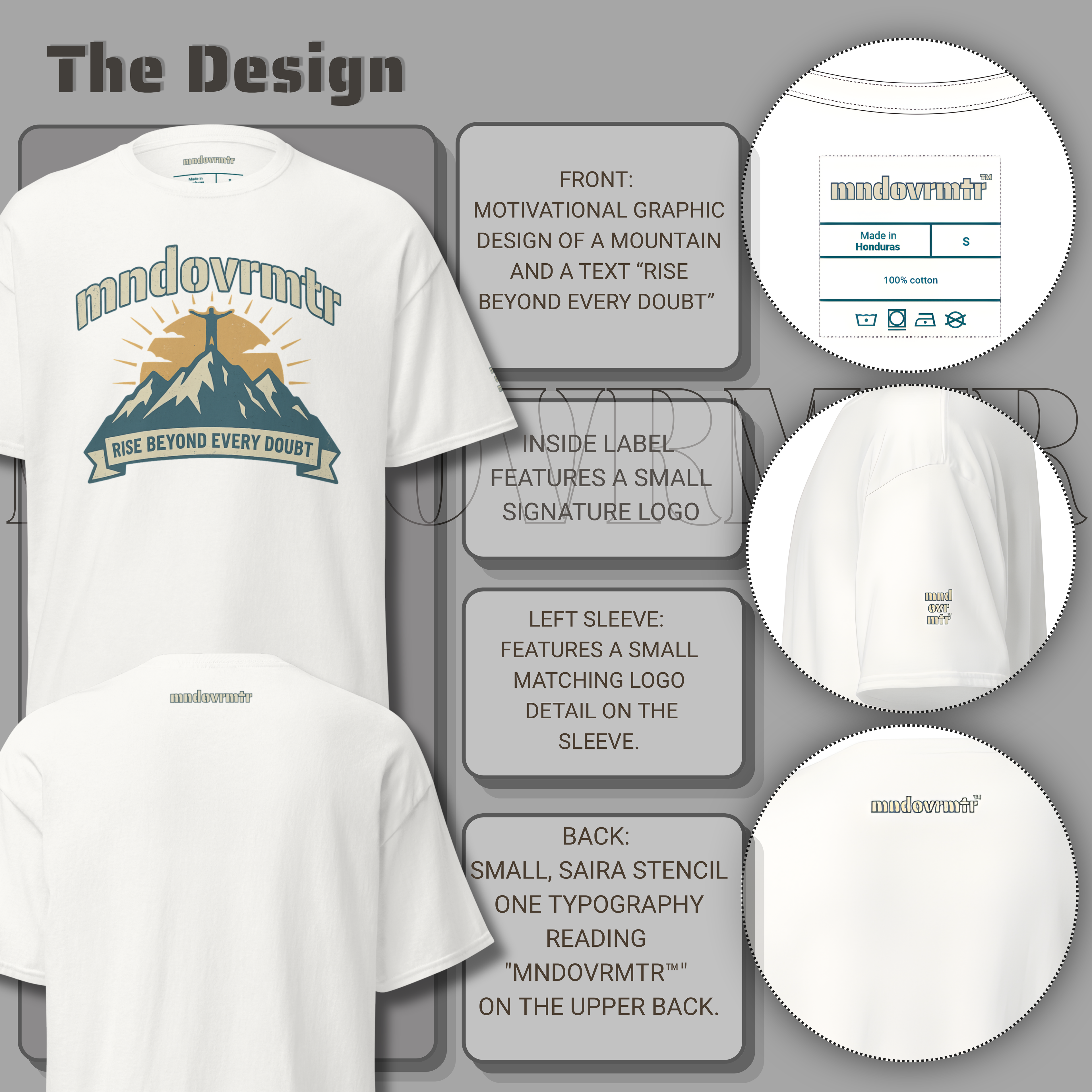 MNDOVRMTR™ Mountain Summit T-Shirt – Rise Beyond Every Doubt Motivational Outdoor Streetwear Tee