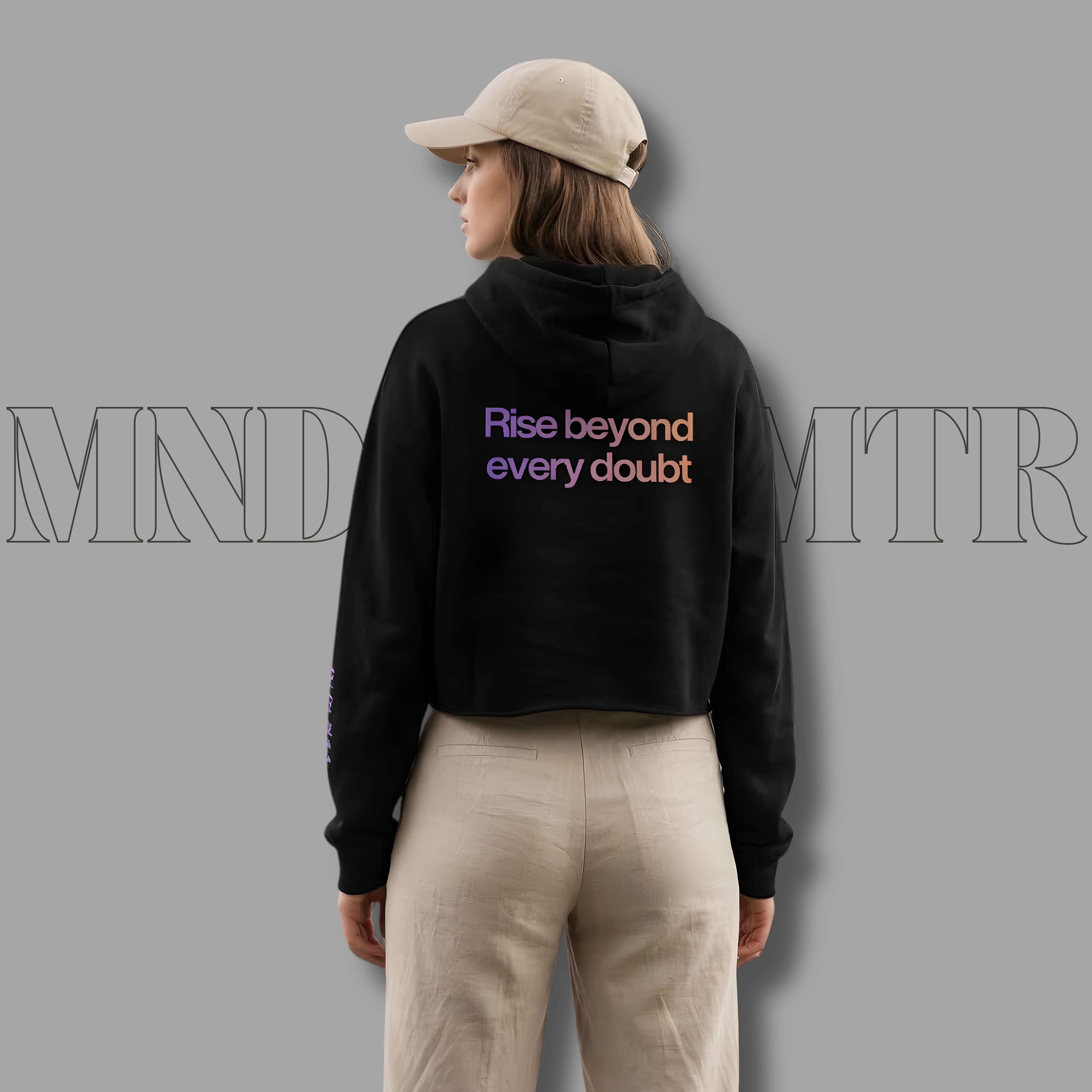 MNDOVRMTR™ Crop Hoodie – Minimalist Raw-Hem Streetwear for Women | Trendy Comfy Pullover