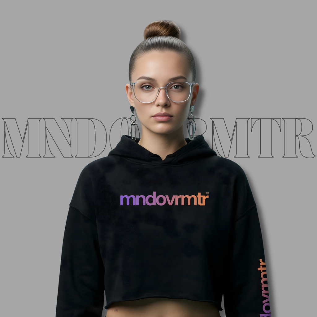 MNDOVRMTR™ Crop Hoodie – Minimalist Raw-Hem Streetwear for Women | Trendy Comfy Pullover