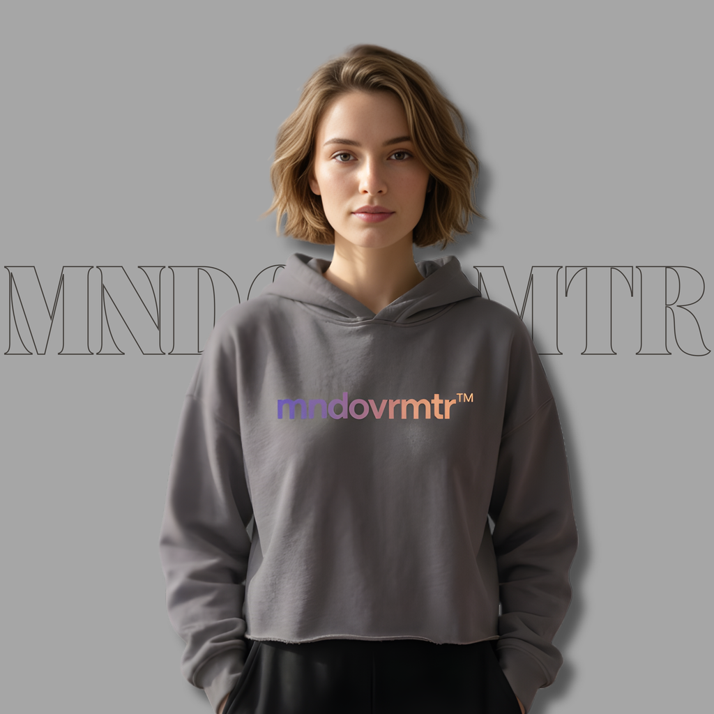 MNDOVRMTR™ Crop Hoodie – Minimalist Raw-Hem Streetwear for Women | Trendy Comfy Pullover