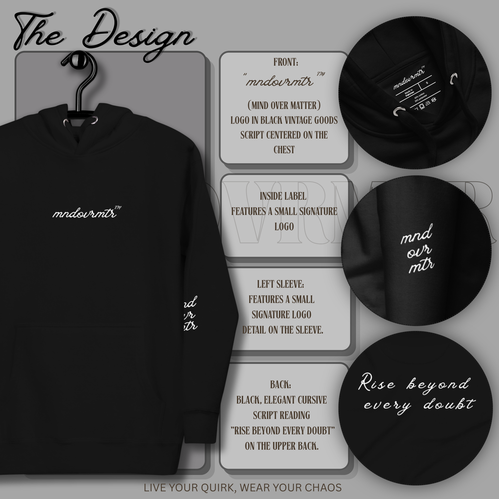Rise Beyond Every Doubt Hoodie – Minimalist Motivational Unisex Streetwear by MNDOVRMTR™ - Unisex Hoodie