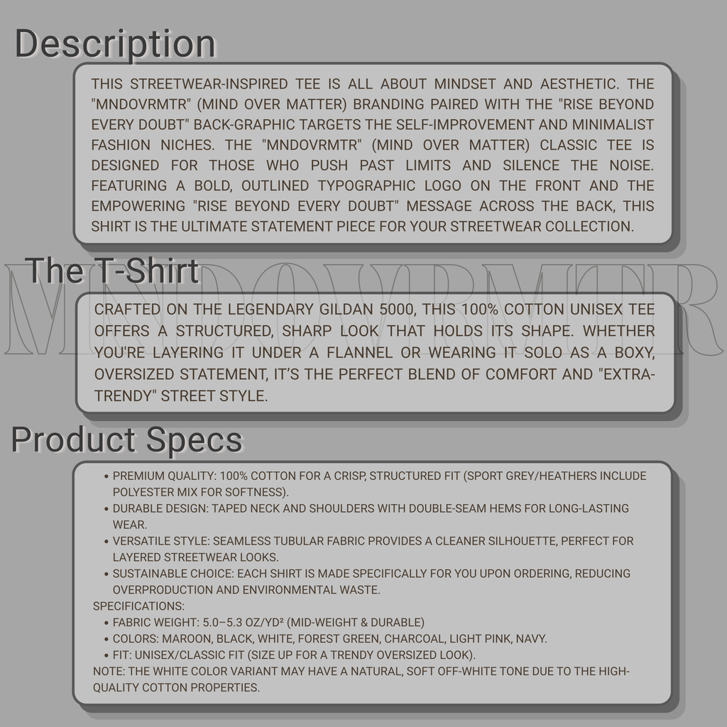 MNDOVRMTR™ Minimalist T-Shirt