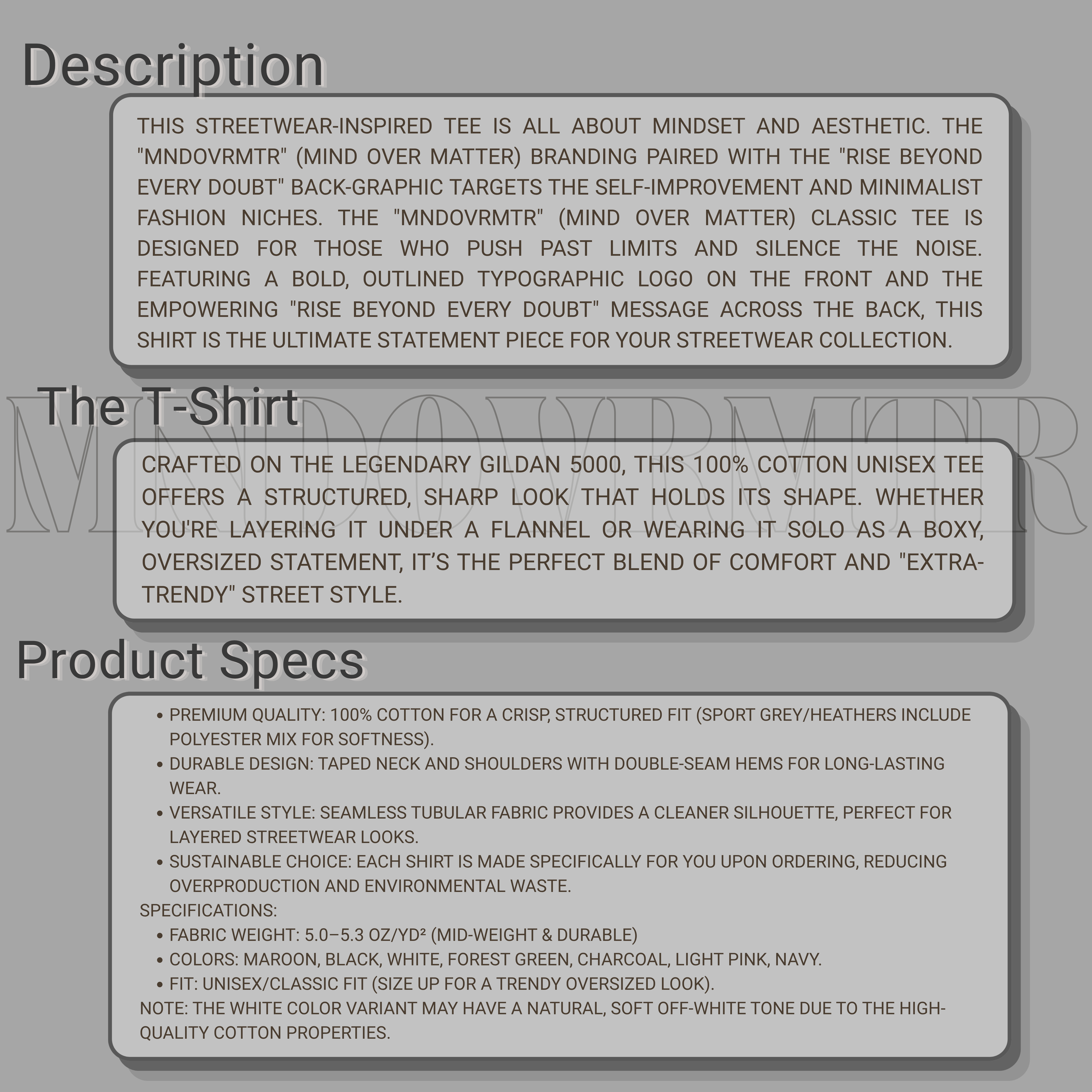 MNDOVRMTR™ Minimalist T-Shirt