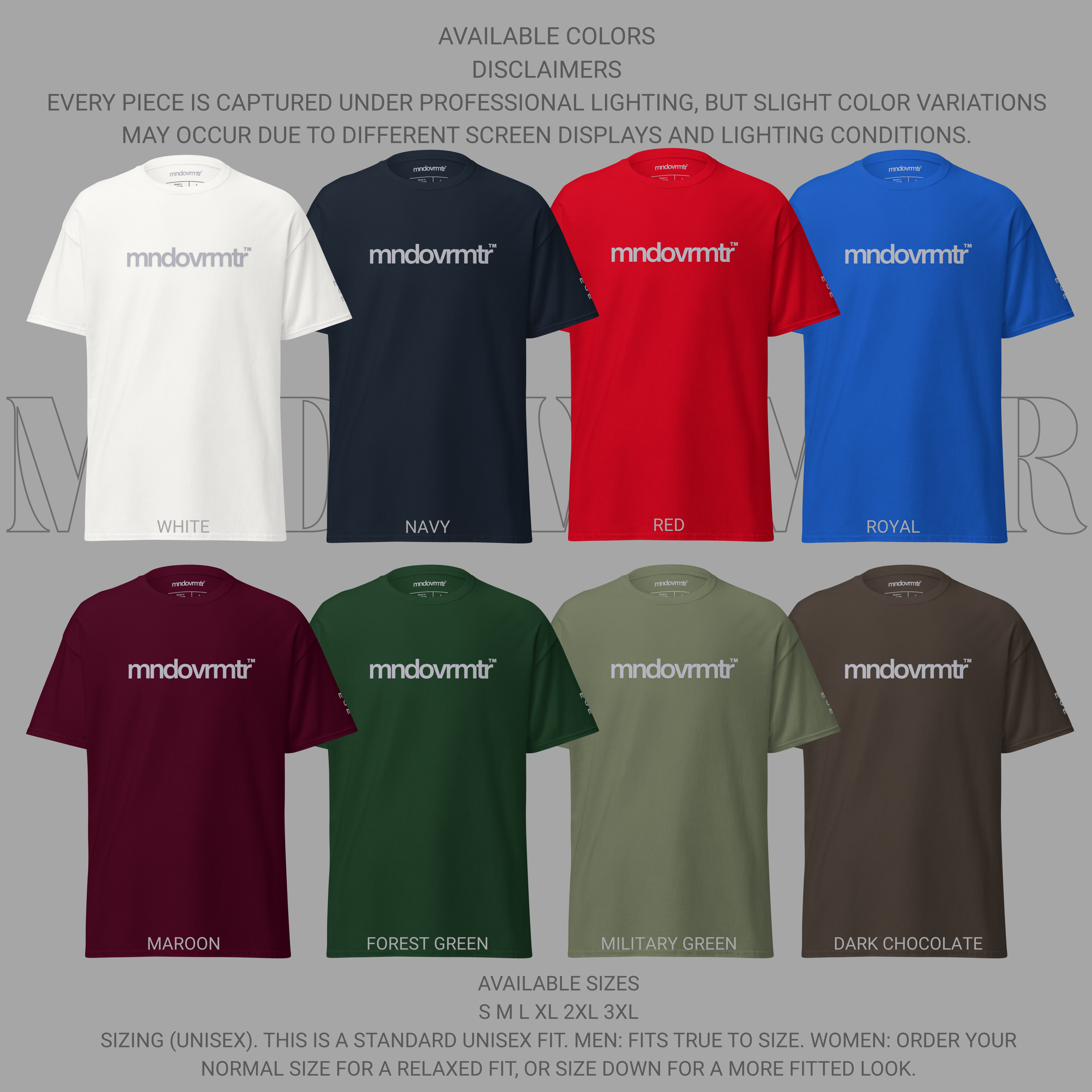 MNDOVRMTR™ 100% Cotton T-Shirt – Minimalist Unisex Premium Streetwear Tee