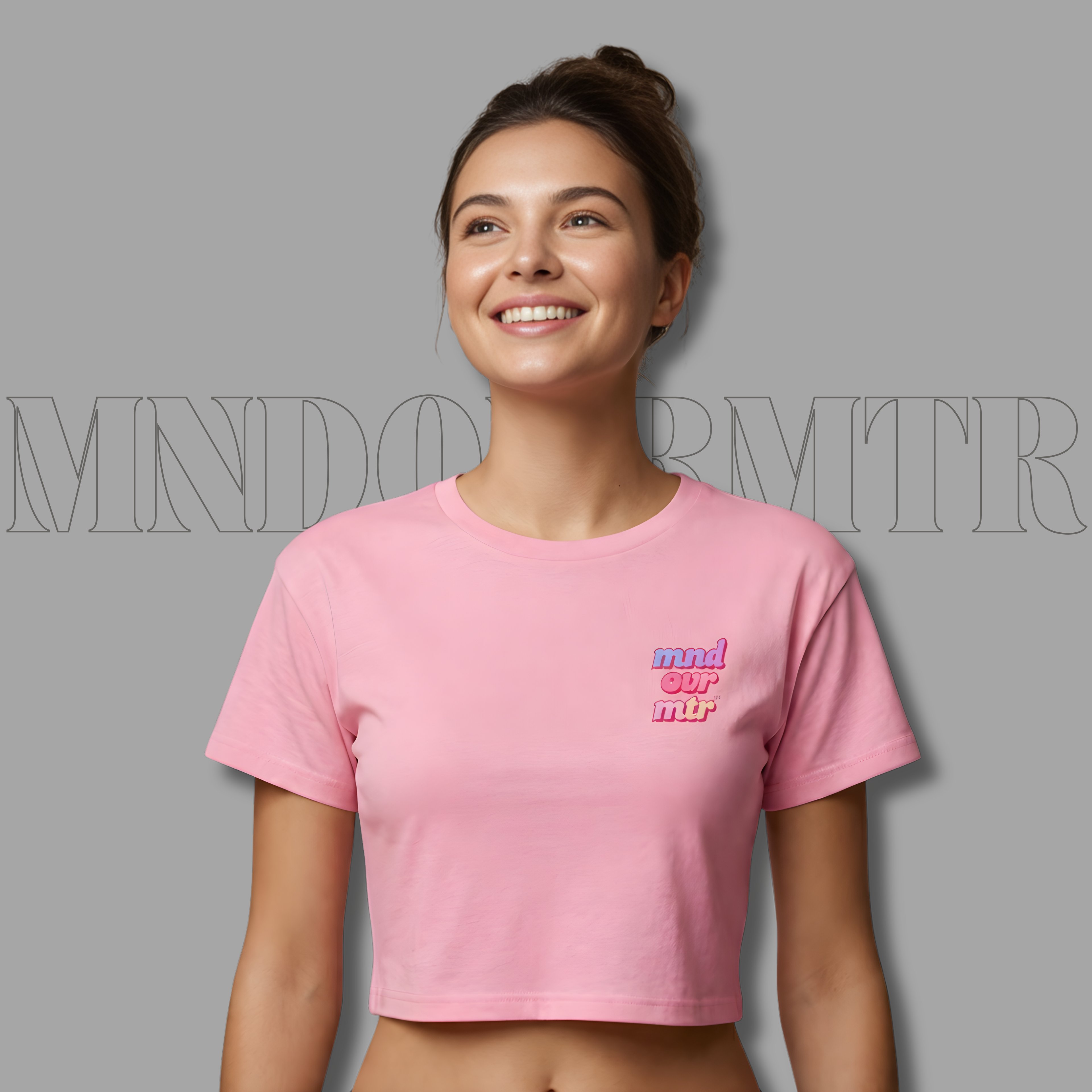MNDOVRMTR™ premium combed cotton crop top in pink - mind over matter streetwear