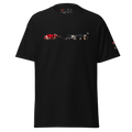 Mndovrmtr koi print tee in black - unisex classic tee, front view