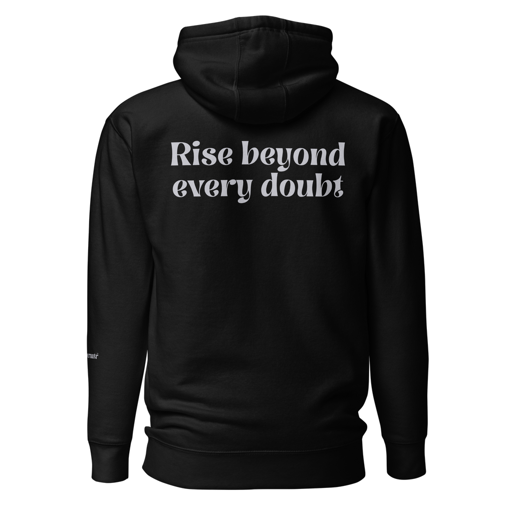 Black, oversized, fleece, cotton, with front pocket hoodie